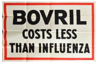 Advertising Poster Bovril Beef Hot Drink Costs Less Than Influenza