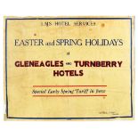 Travel Poster LMS Gleneagles Turnberry Scotland Hotel Railway