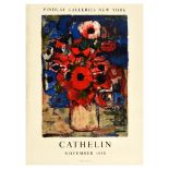 Advertising Poster Cathelin Poppy Findlay New York Art Exhibition