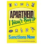 Propaganda Poster Apartheid Sanctions South Africa Communist Party
