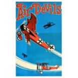 Advertising Poster Air Devils Red Baron Plane WWII Biplane