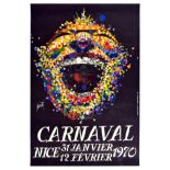 Advertising Poster Carnival Nice 1970 Fireworks