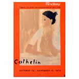 Advertising Poster Cathelin Findlay Art Exhibition Lady Pastel