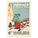 Sport Poster Monaco Grand Prix 1934 Motor Racing Geo Ham