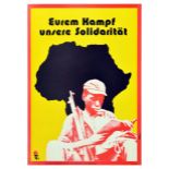 Propaganda Poster GDR Solidarity Apartheid Africa Soldier