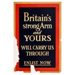 War Poster Britain Strong Arm WWI Recruitment