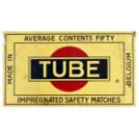 Advertising Poster Tube Safety Matches Belgium