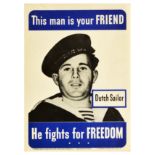 War Poster This Man is Your Friend Dutch Sailor WWII