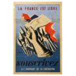 War Poster WWII France Is Free War Loan