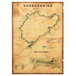 Sport Poster Nurburgring Racing Circuit Map North South Concrete Loop