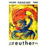 Advertising Poster Reuther Rooster Cockerel Fight Art Exhibition