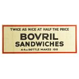 Advertising Poster Bovril Beef Hot Drink Sandwiches Half Price