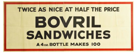 Advertising Poster Bovril Beef Hot Drink Sandwiches Half Price