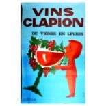 Advertising Poster Wine Clapion France