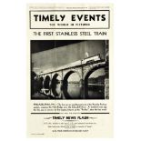 Advertising Poster Timely Events Stainless Steel Train Art Deco Reading Railway