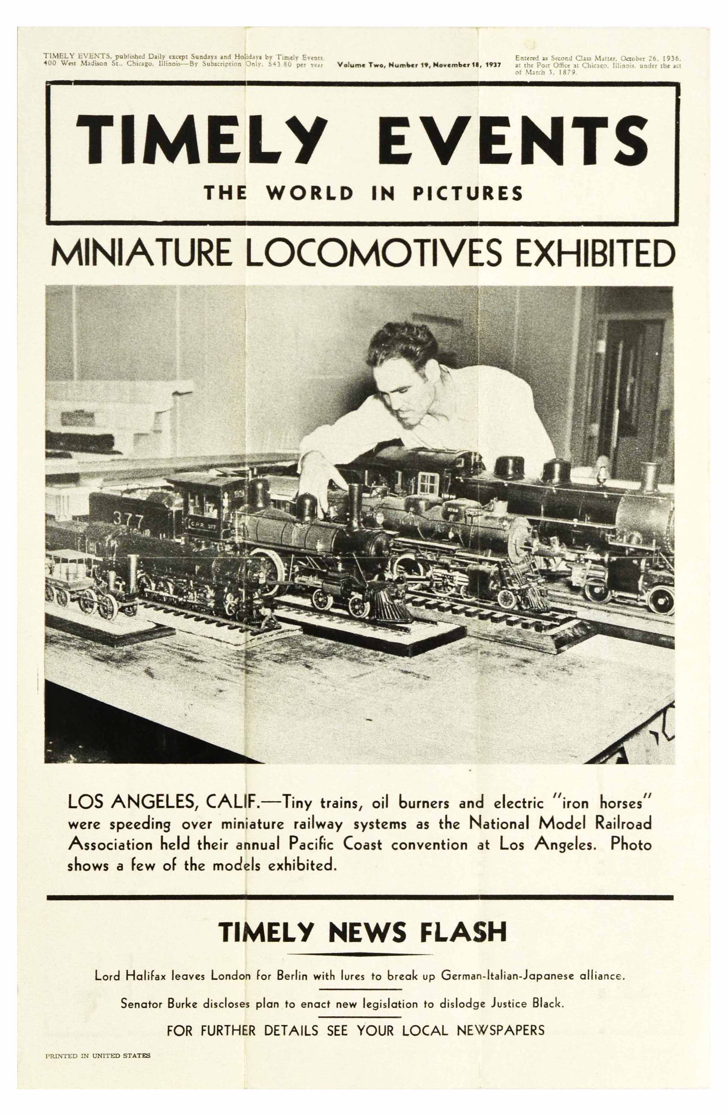 Advertising Poster Timely Events Miniature Locomotives National Model Railroad Association