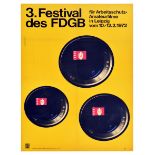 Advertising Poster FDGB Industrial Safety Amateur Film Festival GDR