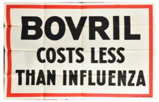 Advertising Poster Bovril Beef Hot Drink Costs Less Than Influenza