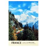 Travel Poster St Gervais Mont Blanc Alps Ski France