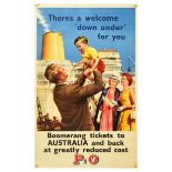 Travel Poster P&O Australia Boomerang Cruise Ship