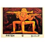 Propaganda Poster Fatah Soldier Palestine Struggle