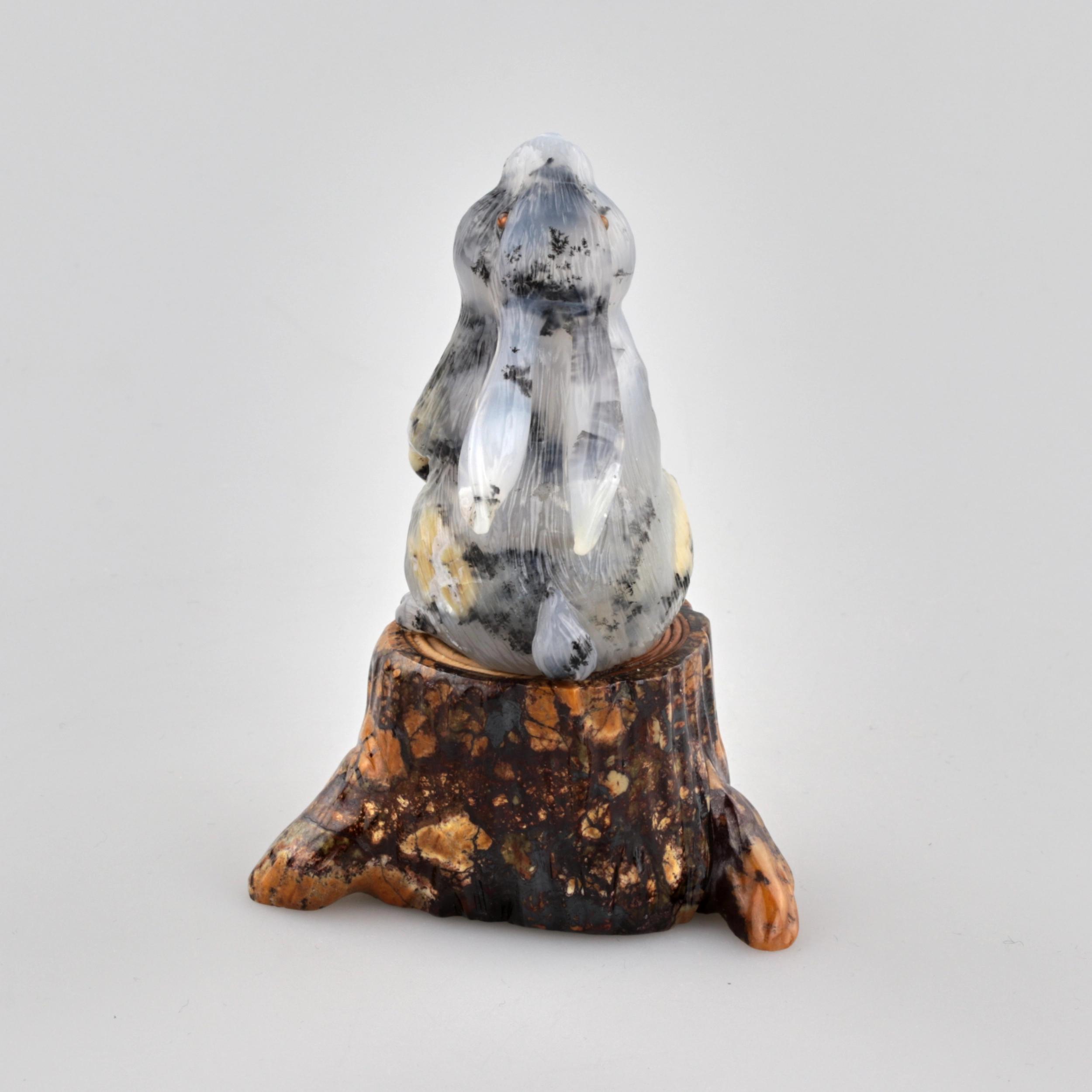 Figurine "Hare on a stump" - Image 4 of 6