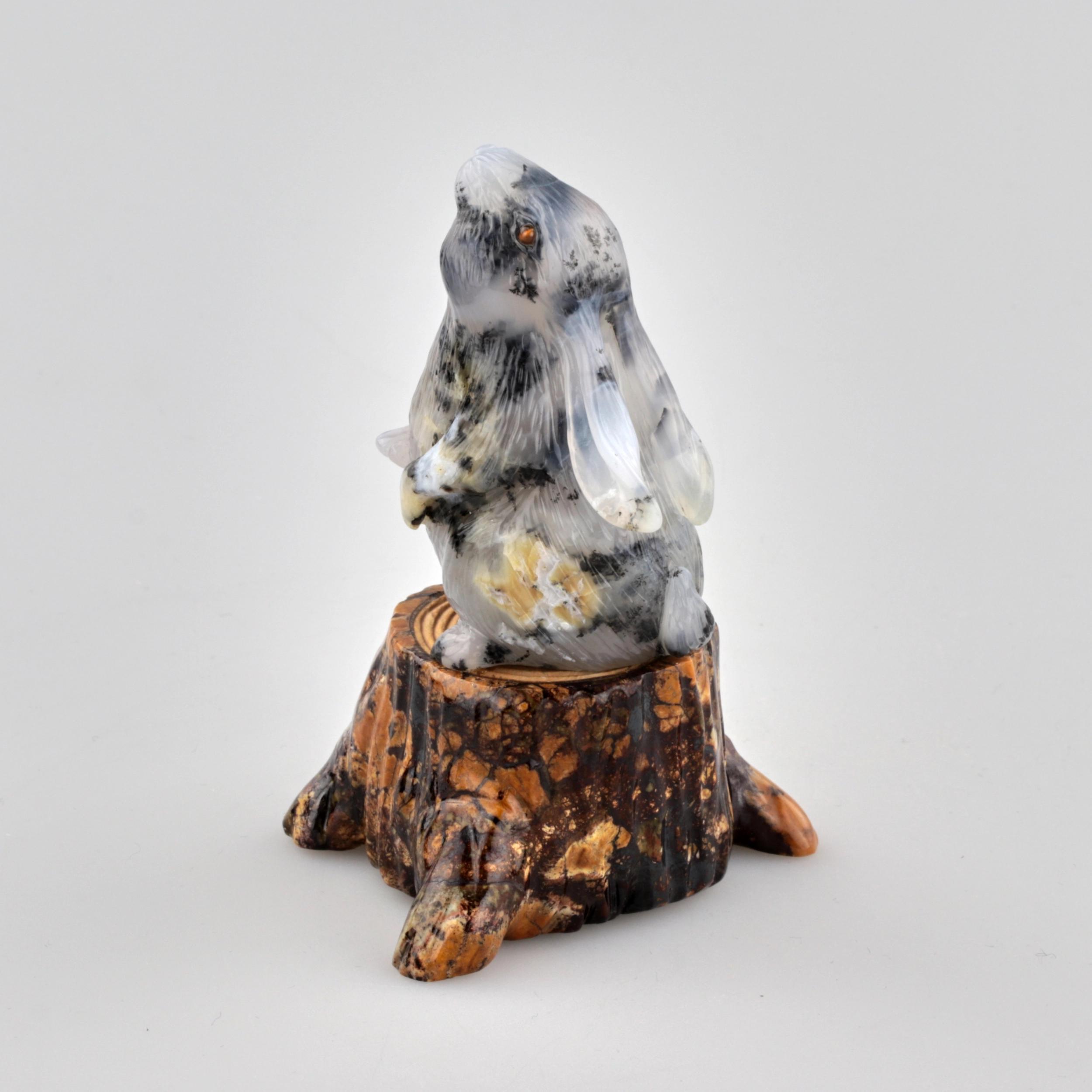 Figurine "Hare on a stump" - Image 3 of 6