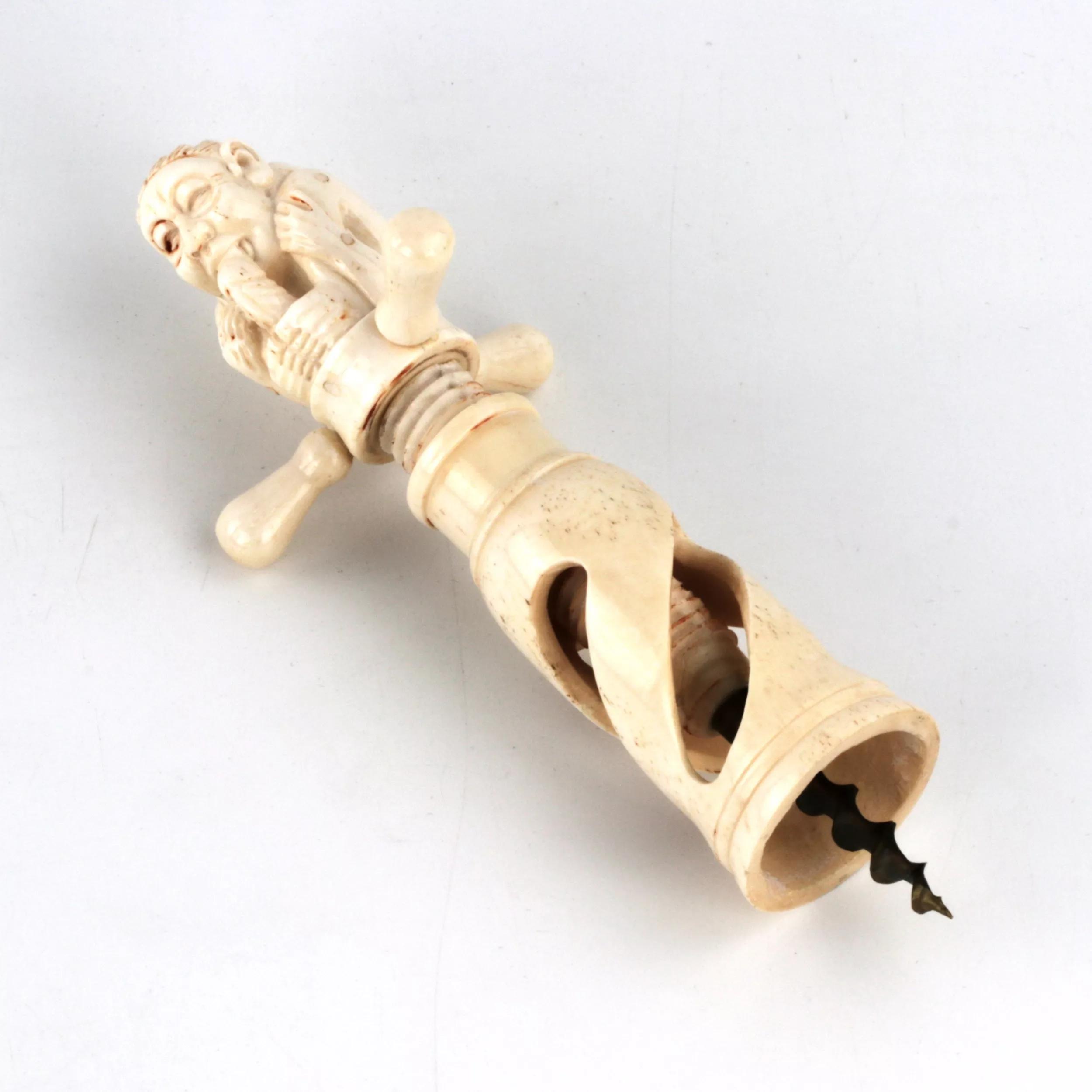 The rarest erotic ivory corkscrew of the 19th century.