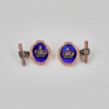 Faberge style gold cufflinks.