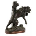 Charles Valton. Bronze Mastiff on a chain.