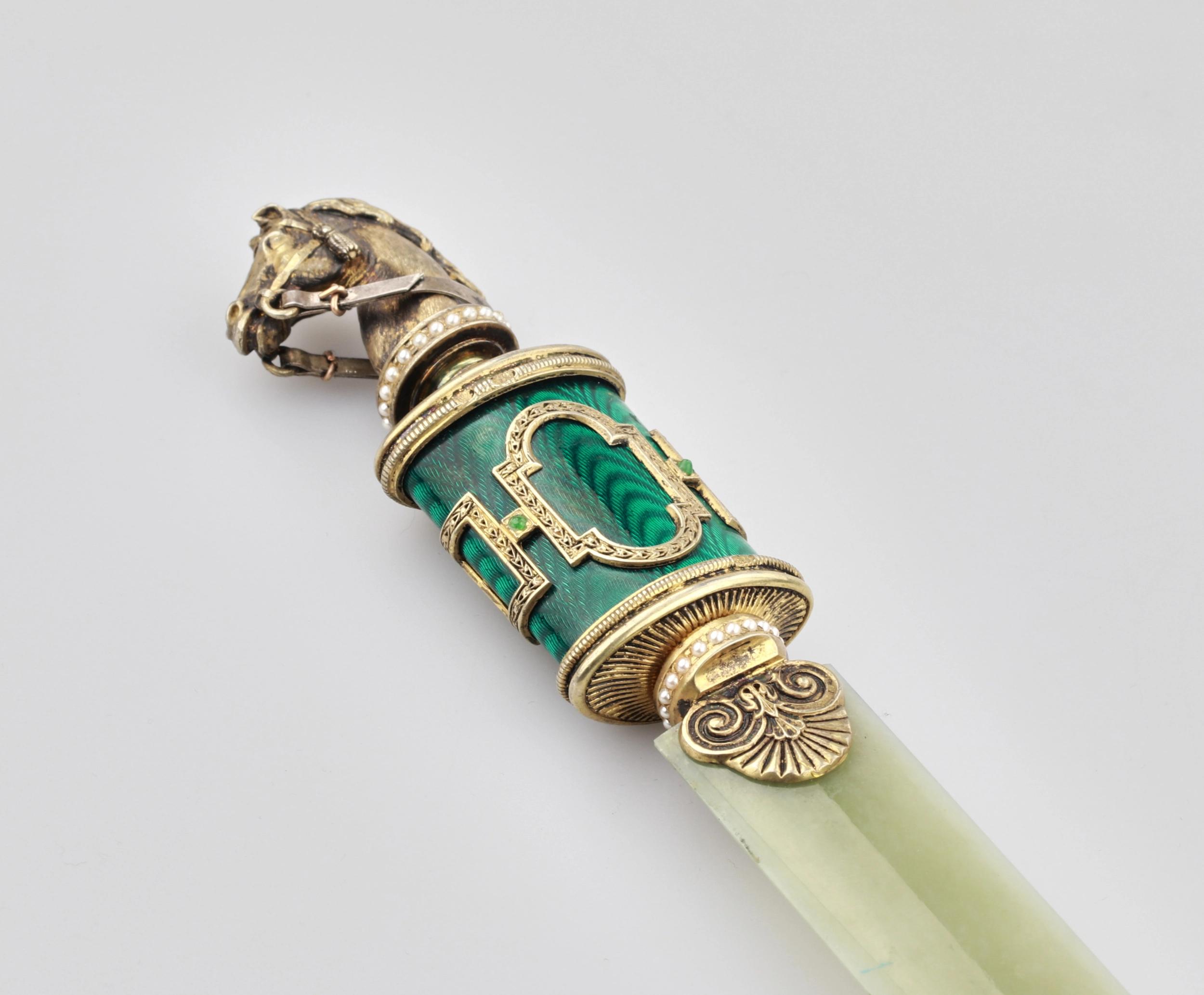 Faberge style horse head written knife - Image 5 of 6