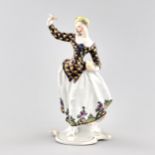 Porcelain figurine "Columbine with a saucer". Nymphenburg. Germany. The beginning of the 20th centur