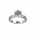Engagement ring with 2.28ct central diamond. Tiffany Model