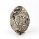 Silver Easter egg container.
