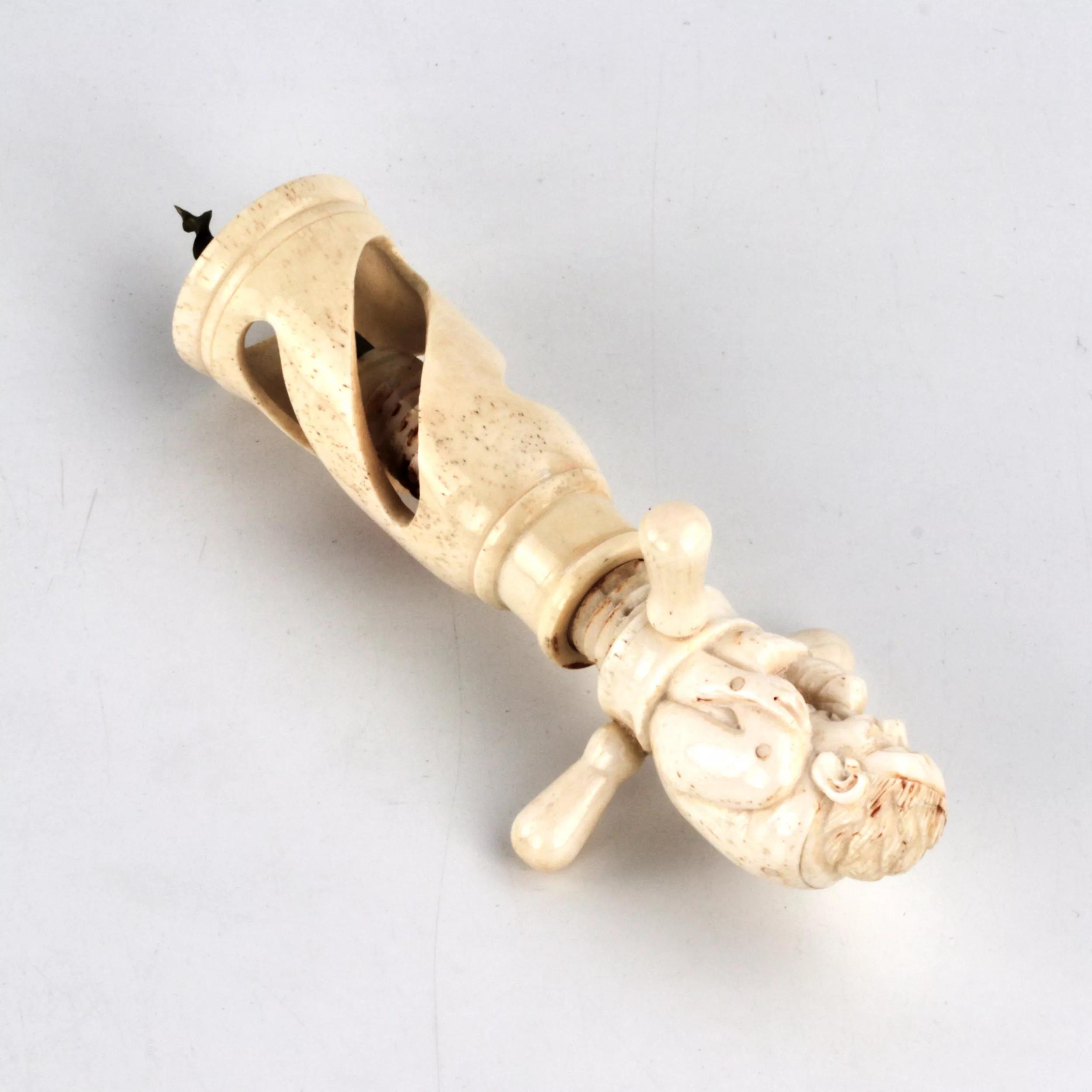 The rarest erotic ivory corkscrew of the 19th century. - Image 2 of 8