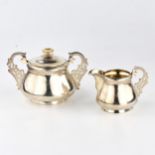 Silver creamer and sugar bowl of Imperial Russian silver.