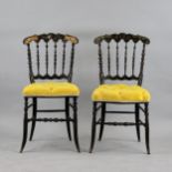 Pair of Napoleon III style chairs. 19th century.