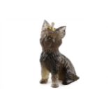 Stone-cut figurine "Yorkshire Terrier" in the style of Faberge 20th century.