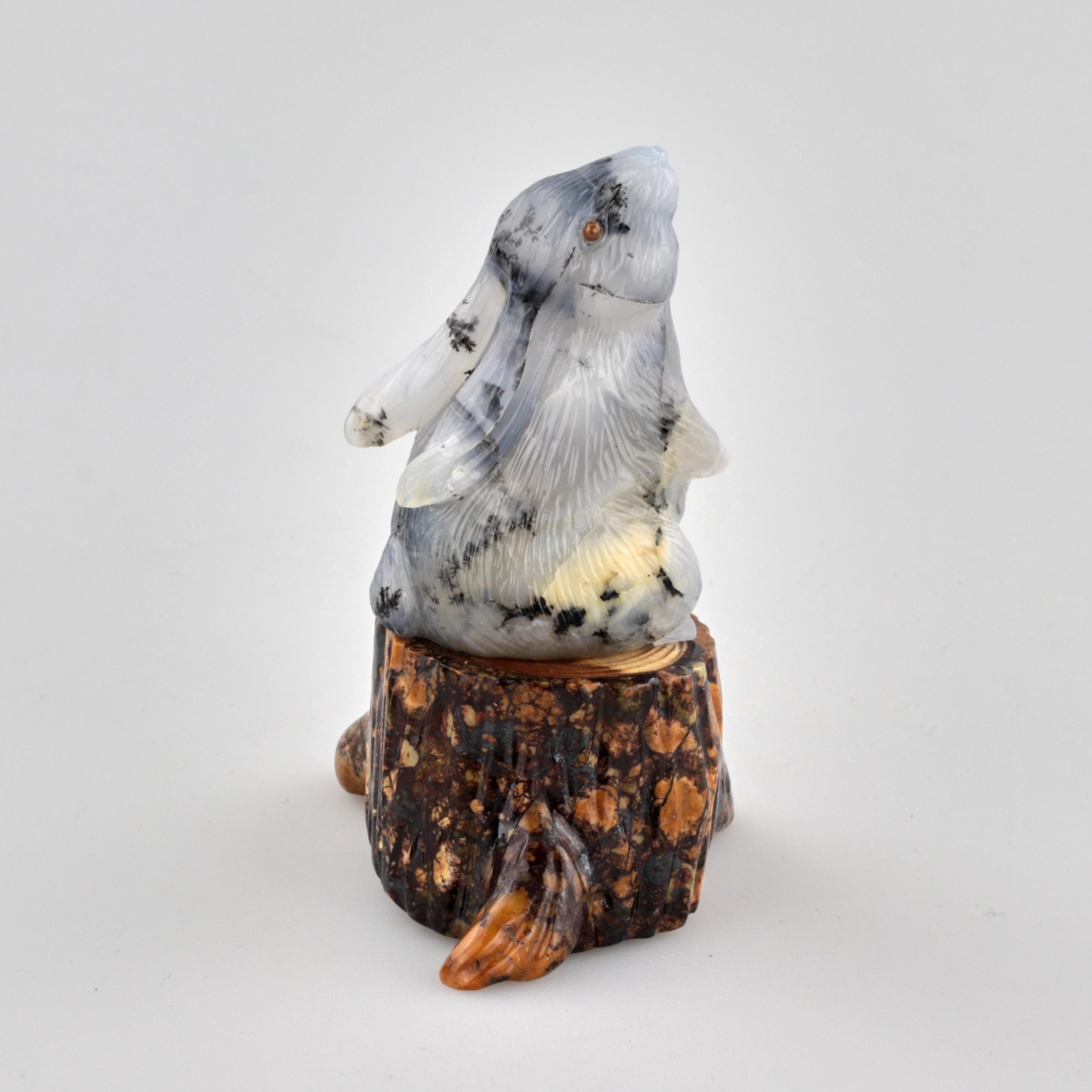 Figurine "Hare on a stump" - Image 5 of 6