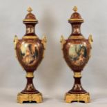 Pair of Sevres style floor vases
