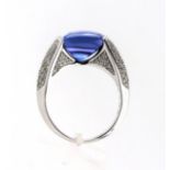 White gold ring with diamonds and tanzanite. Lykov`s Jewelery.