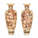 Pair of outdoor Japanese Satsuma vases.