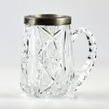 Crystal beer mug with silver. Latvia. 1920-30s.