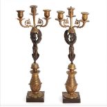 Pair of Empire style candelabra. 19th century