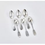 Six silver Russian tablespoons.