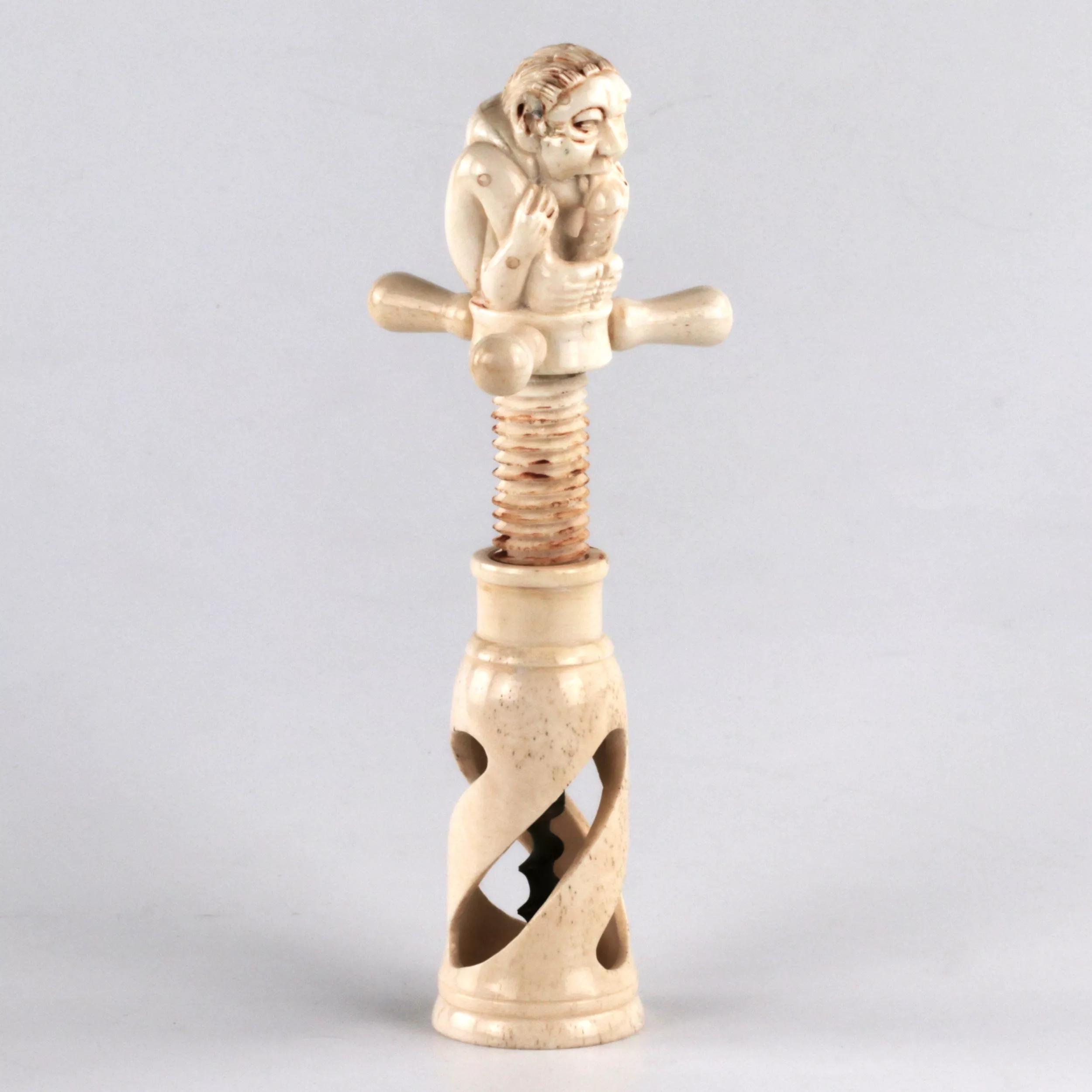 The rarest erotic ivory corkscrew of the 19th century. - Image 4 of 8