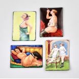 Four erotic plaques.