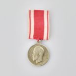 Small silver medal "For Zeal" on a ribbon, the period of Nicholas II. Russia