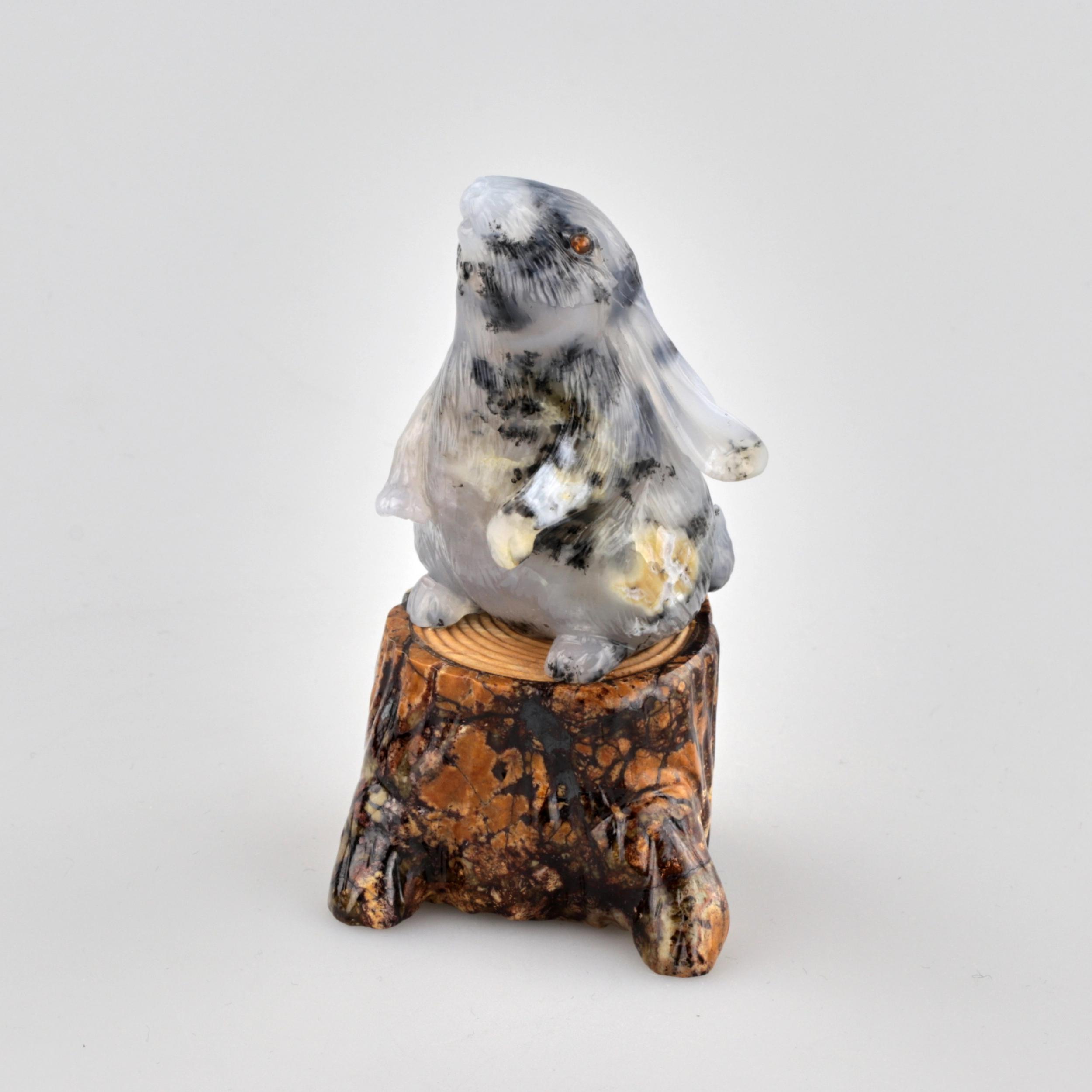 Figurine "Hare on a stump" - Image 2 of 6