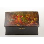 Antique Russian box "Game of blind mans buff"